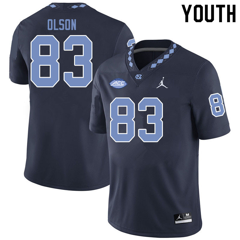 Jordan Brand Youth #83 Justin Olson North Carolina Tar Heels College Football Jerseys Sale-Black